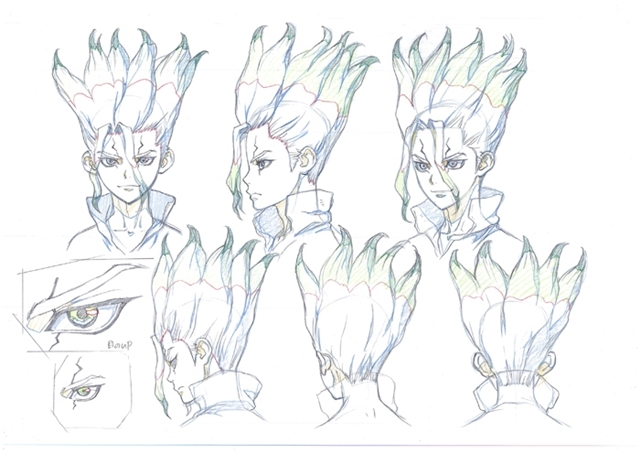 アニメ『Dr．STONE』千空らメインキャラクター4名の設定画が