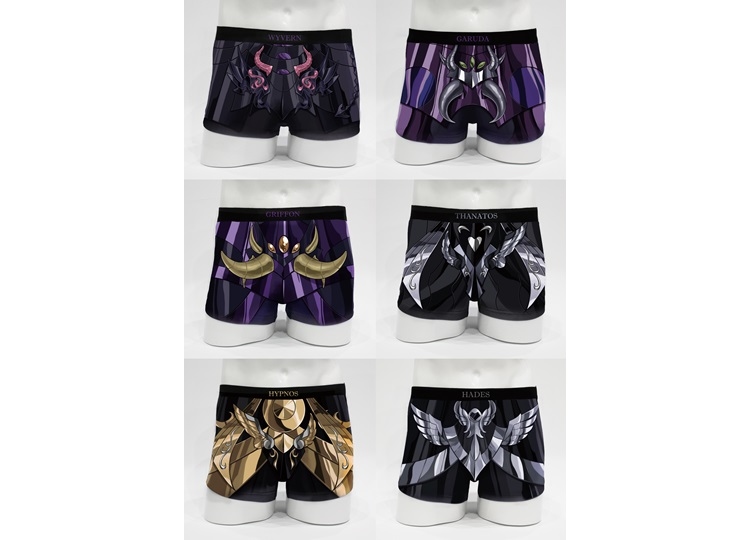 アニメ『聖闘士星矢』“冥衣”モチーフボクサーパンツが新たに6種登場
