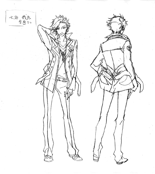 七海 哉太（ななみ かなた）<br>※キャラクター設定画ラフです。