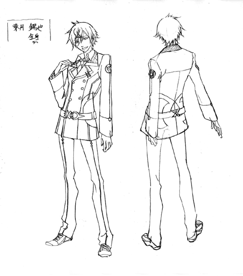 東月 錫也（とうづき すずや）<br>※キャラクター設定画ラフです。