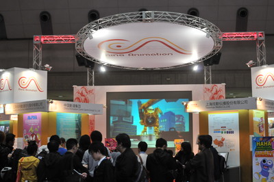 チャイナアニメーションブースには、中国のアニメ関連企業各社が出展
