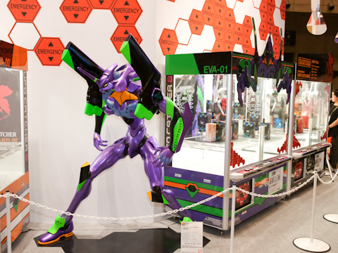 迫力のエヴァ初号機展示もおなじみ