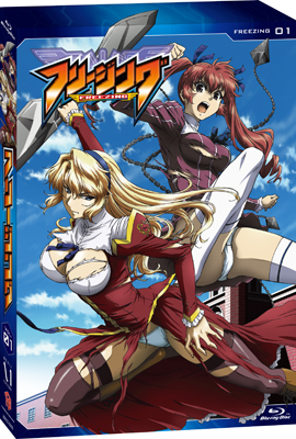 <b>TVアニメ『フリージング』Blu-ray＆DVD 第1巻</b><br>2011年3月23日発売<br>価格：Blu-ray7140円（税込）　DVD6090円（税込）<br>発売元：ティー・オーエンタテインメント<br>販売元：メディアファクトリー<br>※画像はBlu-ray版ジャケット