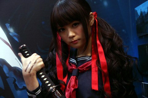 映画が待ち遠しい『BLOOD-C』コーナー。水城奈々さんのコメントなどが流れたほか、小夜のコスプレをした美女も！