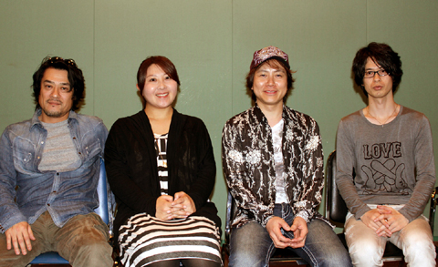 左から、マモン役・藤原啓治さん、べルフェゴール役・皆川純子さん、ベルゼブブ役・置鮎龍太郎さん、メタトロン役・三浦祥朗さん。