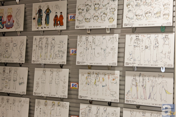 落書きコーナーのさらに奥には、とっても貴重なキャラクター設定資料がズラリ！ 