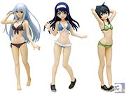 「BEACH QUEENS」シリーズより、『俺の彼女と幼なじみが修羅場すぎる』の夏川真涼、『ビビッドレッド・オペレーション』の二葉あおい、三枝わかばのフィギュアが登場!
