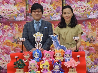 『映画プリキュアドリームスターズ!』木村佳乃さんと山里亮太さんのアフレコの様子は……!? 12人のプリキュアが勢ぞろいした特製プリキュア雛壇も登場