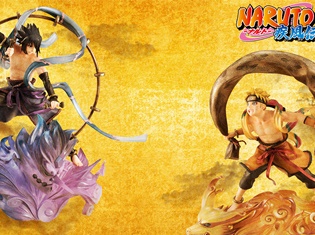 TVアニメ『NARUTO-ナルト- 疾風伝』より、ナルト・サスケが風神雷神の姿になってセットで登場! 屏風絵を意識した、重厚感あるクオリティ