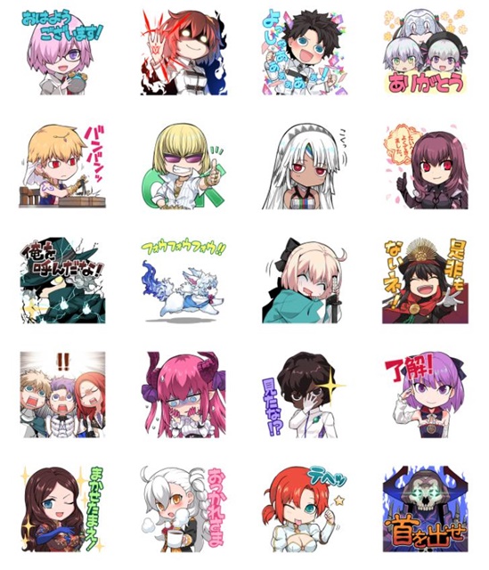 Fgo 公式lineスタンプ第2弾がデフォルメイラストで登場