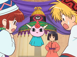 TVアニメ『魔法陣グルグル』第4話あらすじ&場面カットが到着! ククリはニケと精霊ギップルと共に、修行のためゲルニ大陸のシュギ村を目指す