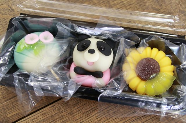 ▲体験教室ではこんな可愛らしい和菓子を作ることができます。