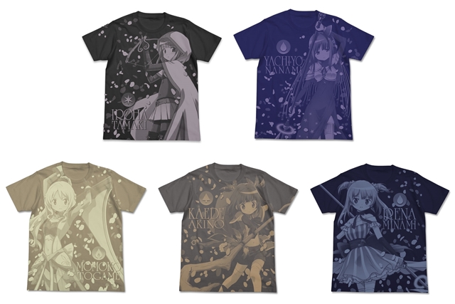 『マギアレコード』より新たな魔法少女たちがTシャツで登場！　舞い散る花弁と共に魔法少女をデザインした「オールプリントTシャツ」