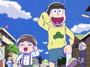 『おそ松さん』第2期より、第12話「栄太郎親子」ほかの先行場面カット到着! 十四松と一緒にいる少年の正体は?