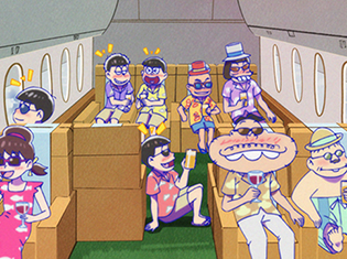 『おそ松さん』第2期・第22話「海外旅行」の先行場面カット公開! 6つ子がまさかの海外旅行!?