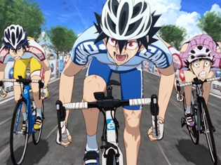 『弱虫ペダル GLORY LINE』第23話「勝利者」より、先行カット到着! 今泉俊輔、新開悠人、御堂筋翔の三つ巴の闘いの行方は……?