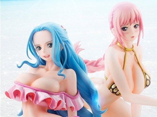『ワンピース』王女ビビ&レベッカが水着姿で立体化! セクシーなフリル付きビキニ/黄金ビキニで優雅にくつろぐ